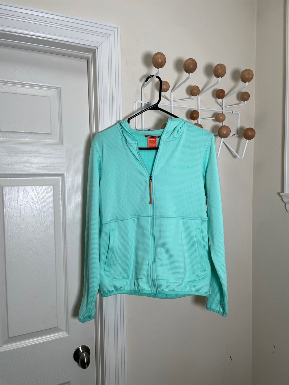 Merrell - Base Layer Fleece Hoodie - Green / Blue - S
